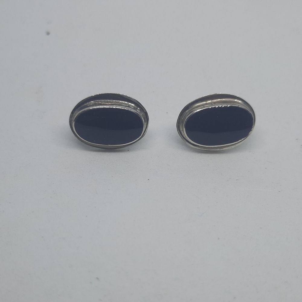 Sterling silver and black onyx earrings